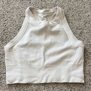 DSG Cream Ribbed Crop Top